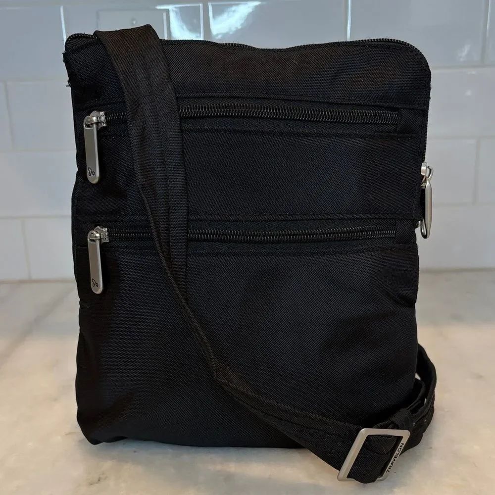 Travelon Anti-Theft Classic N/S Crossbody Bag Black RFID Travel Purse